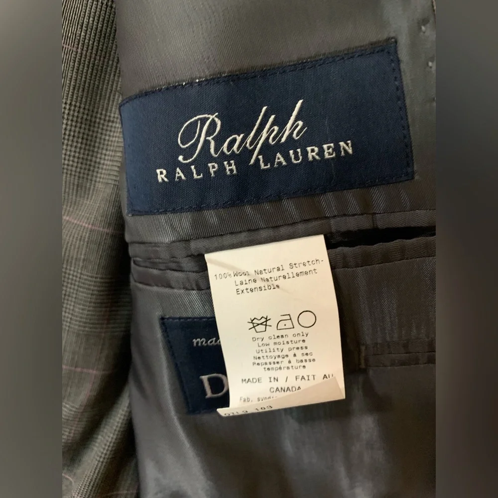 Ralph Lauren‎ Men’s Blue Label 2-Piece Athletic Fit Suit 44Long 38Wide